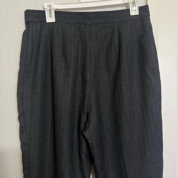 Vintage Harve Benard Charcoal Pinstripe Pants with Fringe - Picture 11 of 13